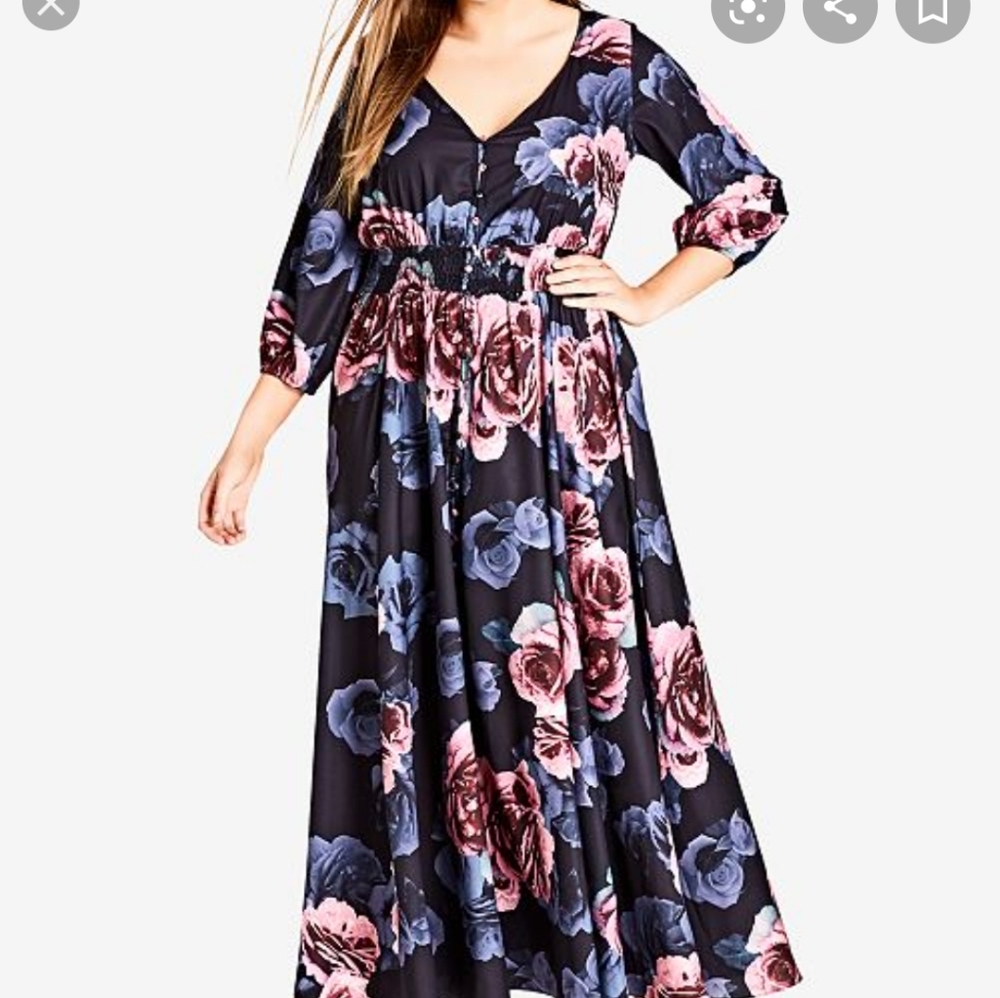 City chic maxi button up dress S/16